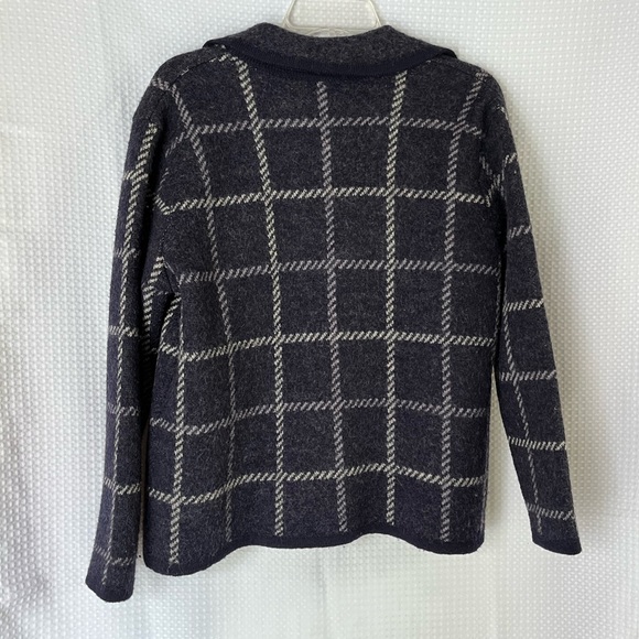 Talbots Wool Cardigan Coat, 100% Wool, Checkered Gingham - Picture 4 of 5